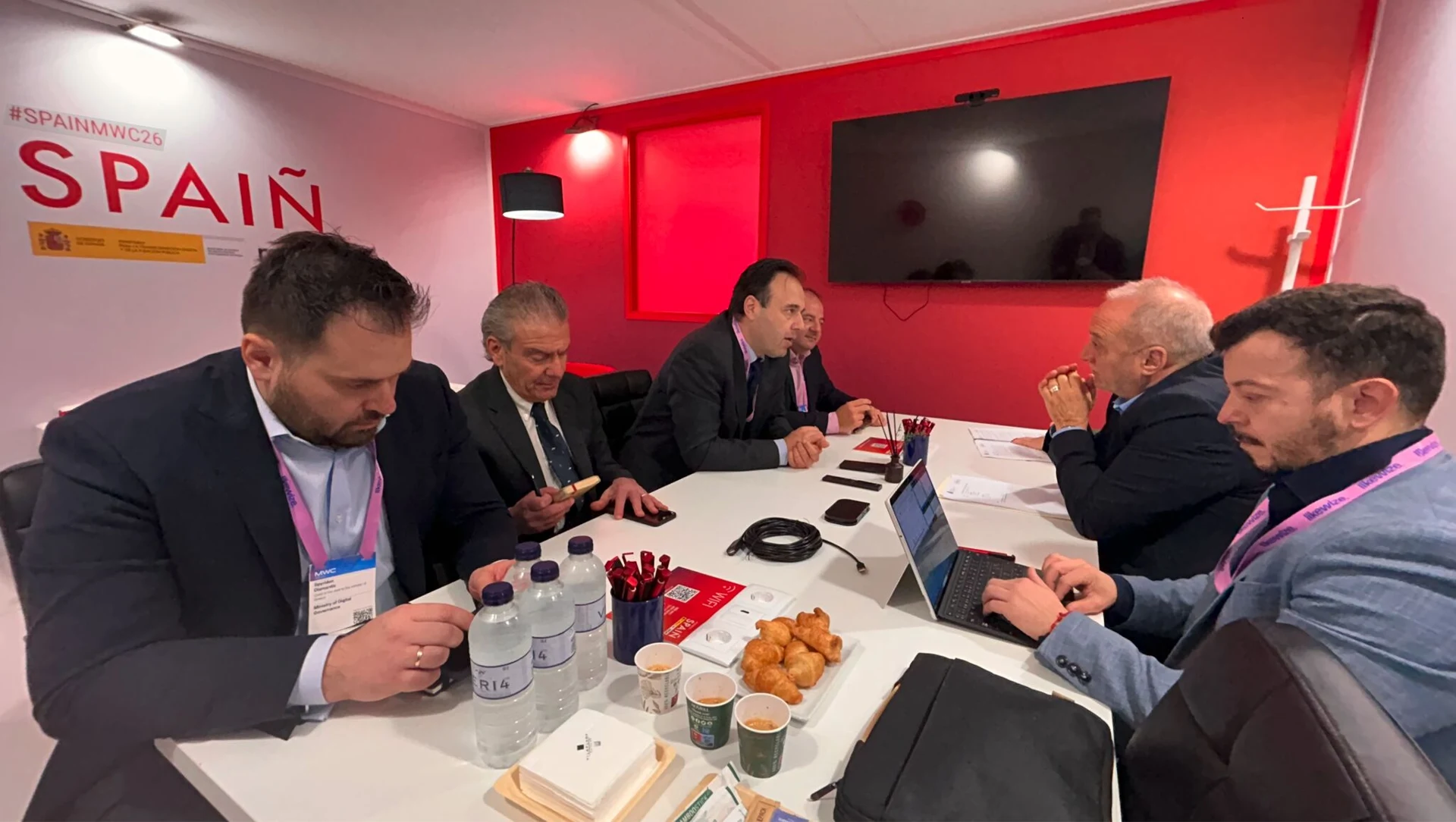 Greece, Spain government meeting at the Spanish Pavilion, MWC Barcelona 2026.